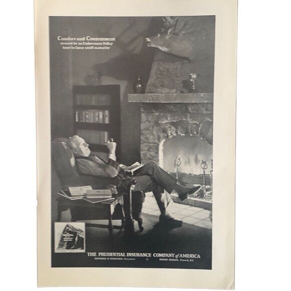 Vintage 1930 Prudential Insurance Comfort Ad Advertisement - Picture 2 of 4